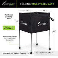 collapsible volleyball cart