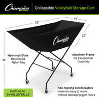 pro collapsible volleyball cart